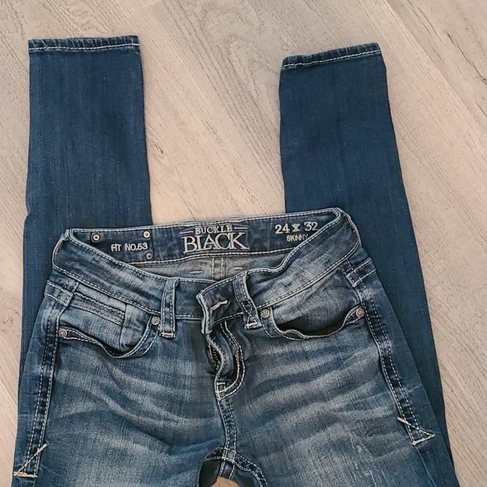 Buckle bke black skinny jeans